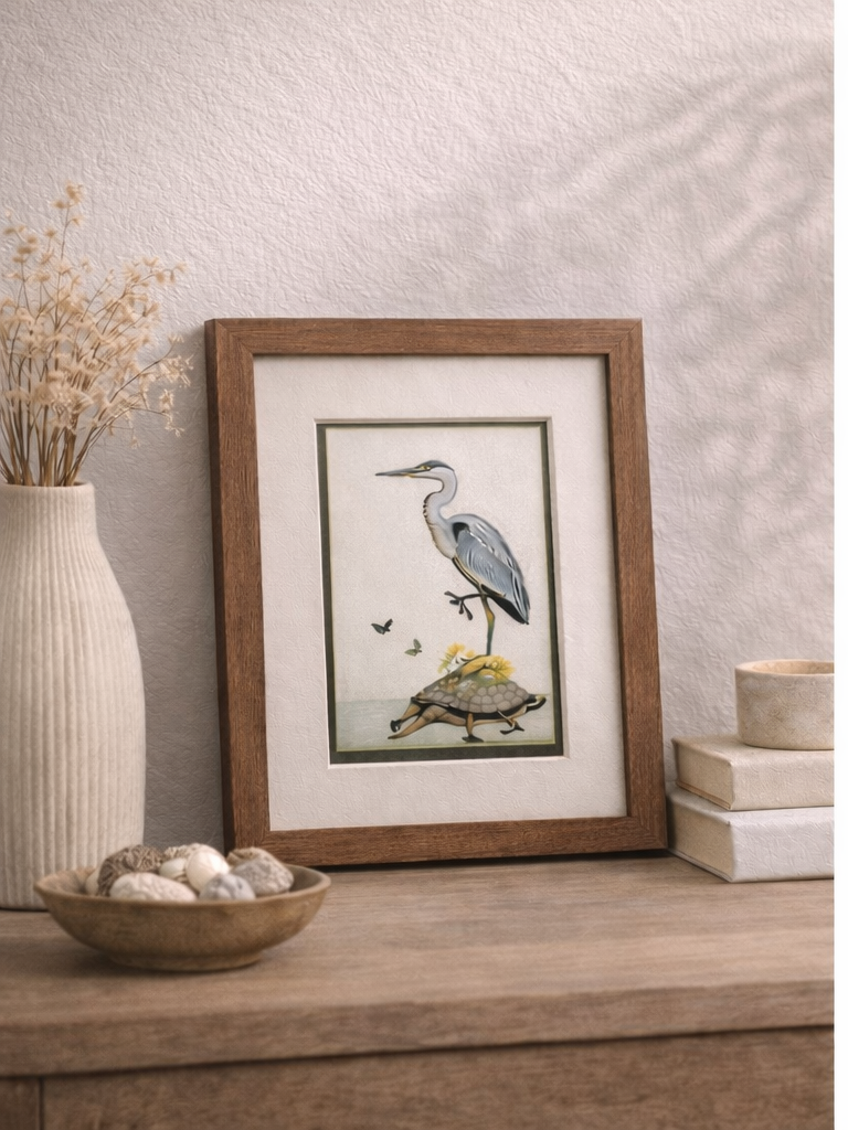 Blue Heron with Turtle
